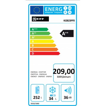 Neff Ψυγείο Μονόπορτο Εντοιχιζόμενο KI2823FF0 (286lt A++) Neff Ψυγείο Μονόπορτο Εντοιχιζόμενο KI2823FF0 (286lt A++)